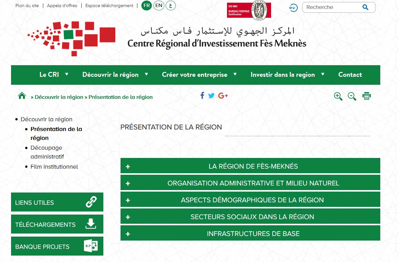 Tableau de bord de suivi de la situation économique de la région Fès-Meknès